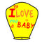 Небесный Фонарик "I Love You, Baby" Yellow