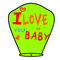 Небесный Фонарик "I Love You, Baby" Lime Green